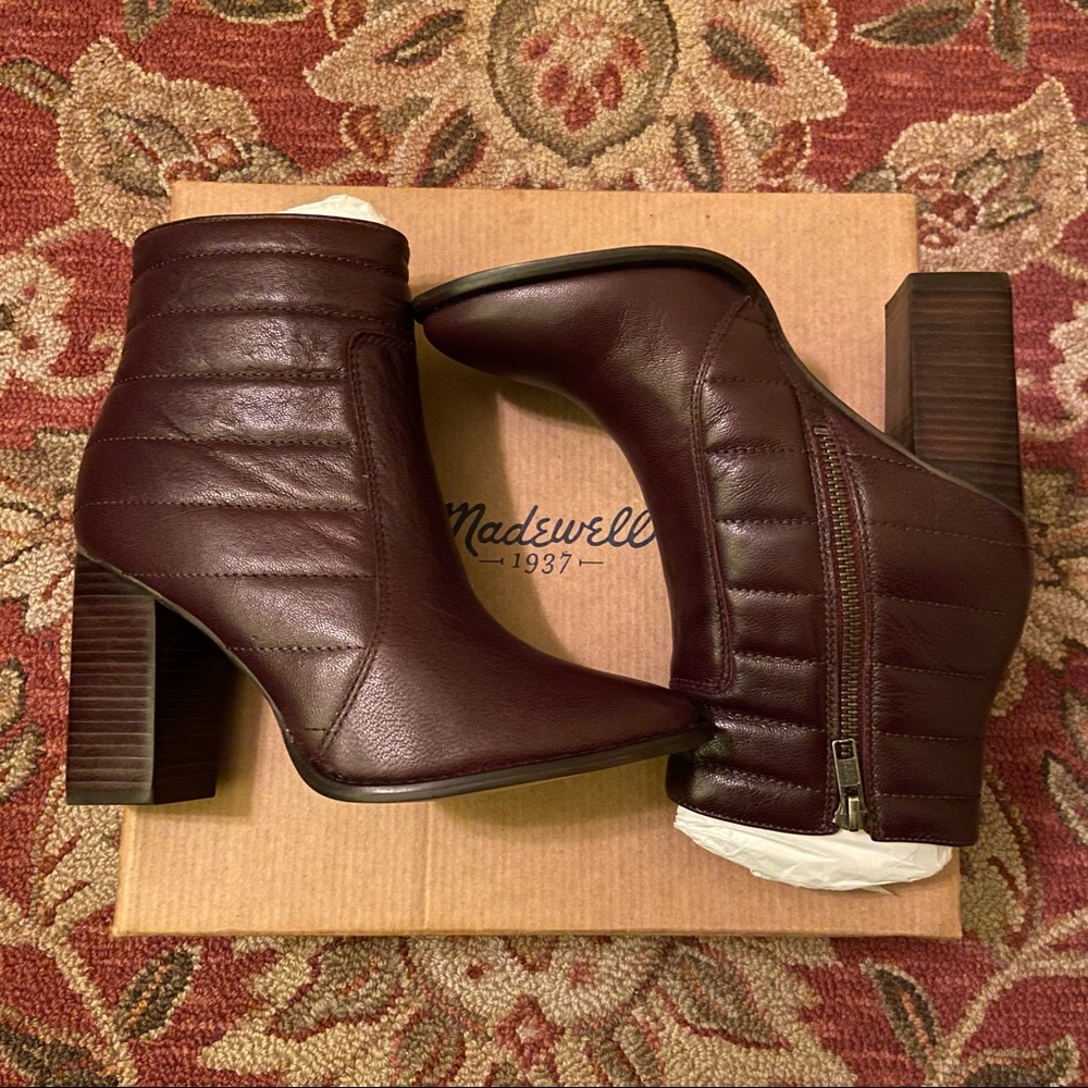 Madewell Dalen Quilted Booties in Burgundy - 6.5